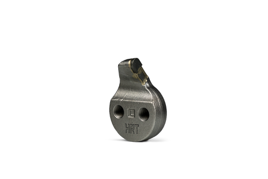 HRT®-Werkzeug passend für Baumstumpffräsen von Rayco, FSI, Carlton und Vermeer. Linkes Werkzeug mit 5/8" UNF-Gewindelöchern