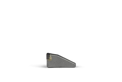 HRT® weld-on tip with abrasion resistant carbide tip (68x25x33mm). Right version